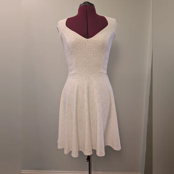 My Michelle | Dresses | My Michelle Cream Fit And Flare Mini Dress  Sweetheart Neckline Sleeveless | Poshmark
